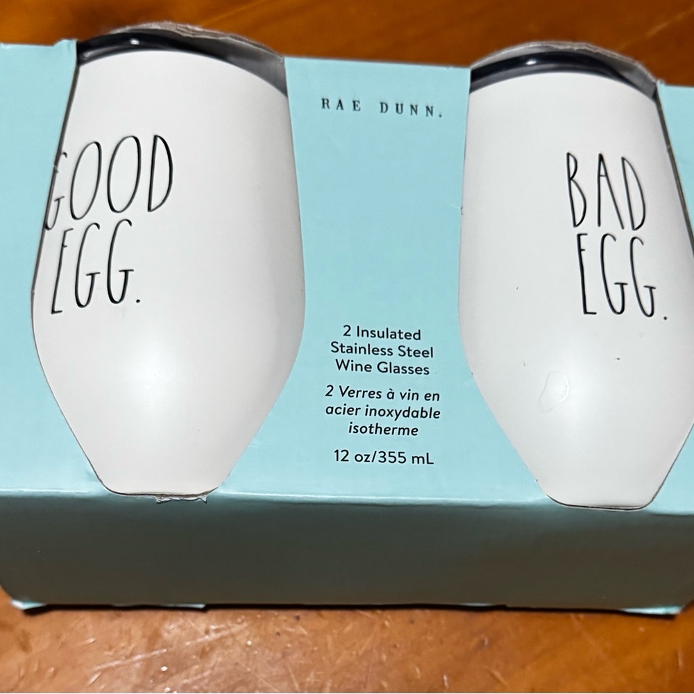 Rae Dunn 12 oz Good egg Bad egg tumblers
